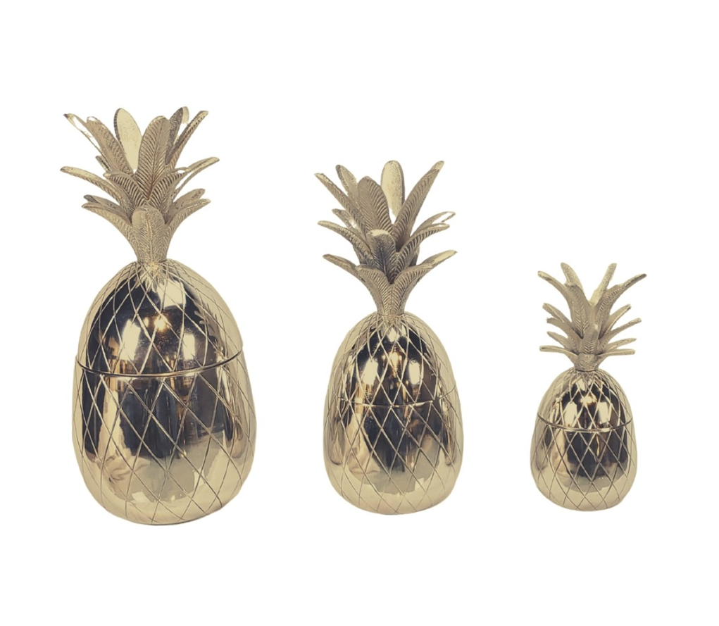 Ananas set van 3 | Goud