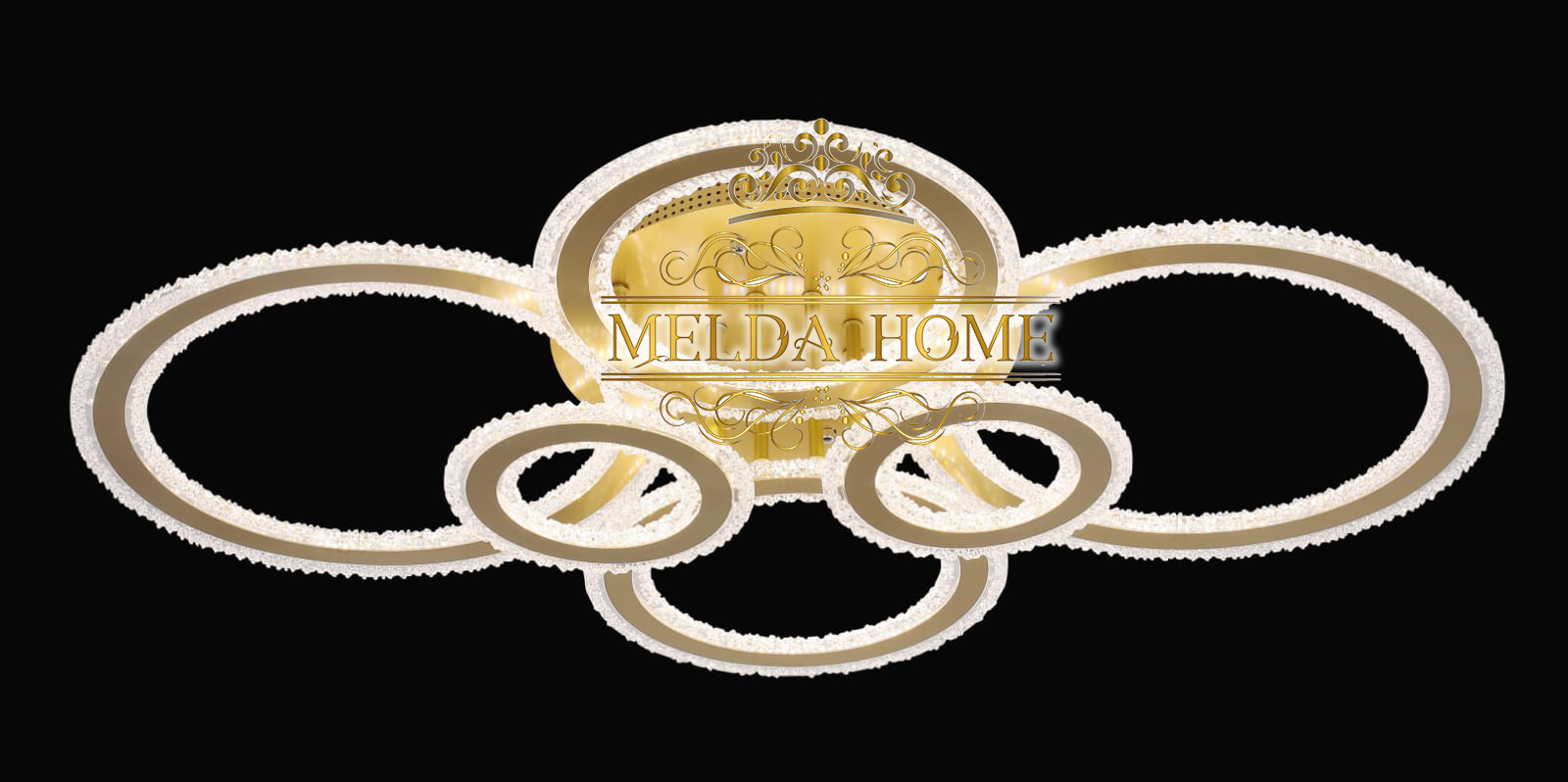 Plafondlamp Damascus Dome Gold,Wit en Zwart