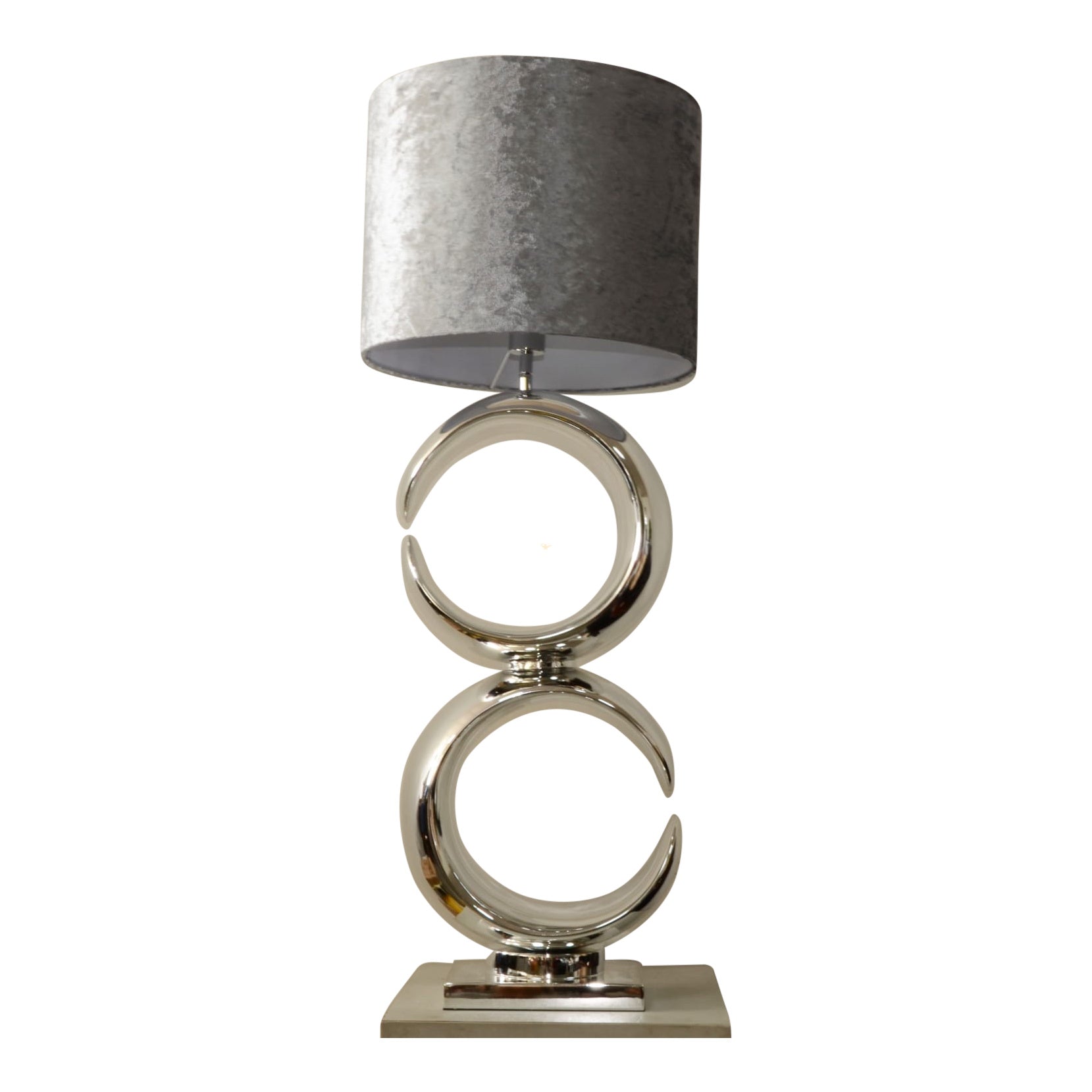 Tafellamp Chloe 2 zilver – rechthoekige Voet