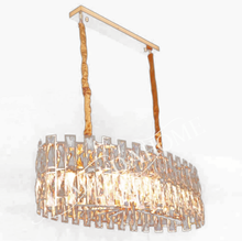 Afbeelding in Gallery-weergave laden, Hanglamp Cennet Ø 100 cm – goud/ovaal
