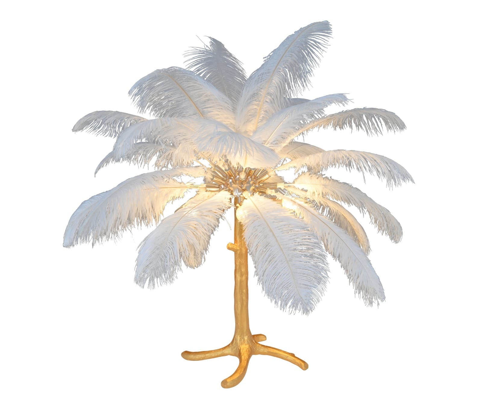 Palmboom Tafellamp Wit